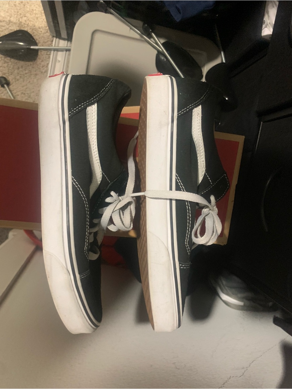 Vans Black Low-Top Canvas Sneakers with White Stripe